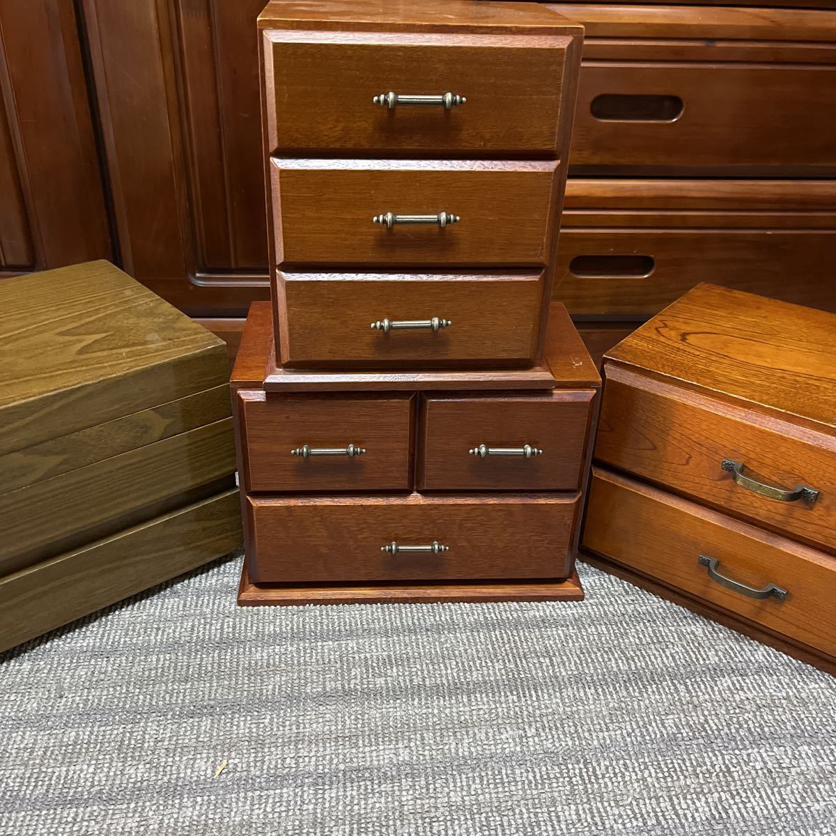 GMIS51○薬箱 小引き出し 収納家具 木製 昭和レトロ 小箪笥 時代箪笥