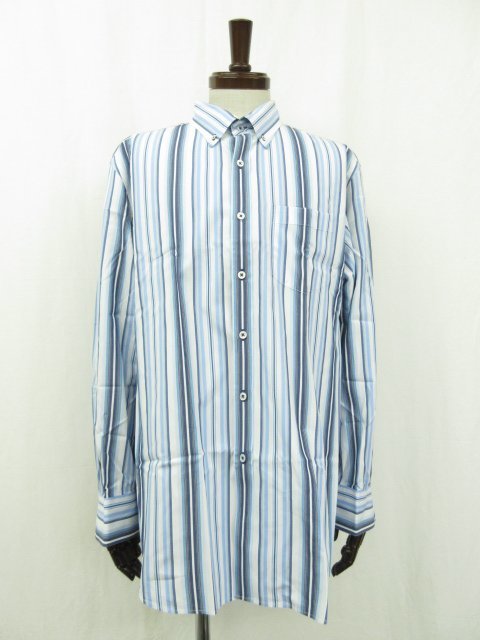 HH美品【ポールスミスコレクション Paul Smith COLLECTION】 ボタンダウン マルチストライプ柄 シャツ (メンズ) ブルー系 ◎10MK9957◎
