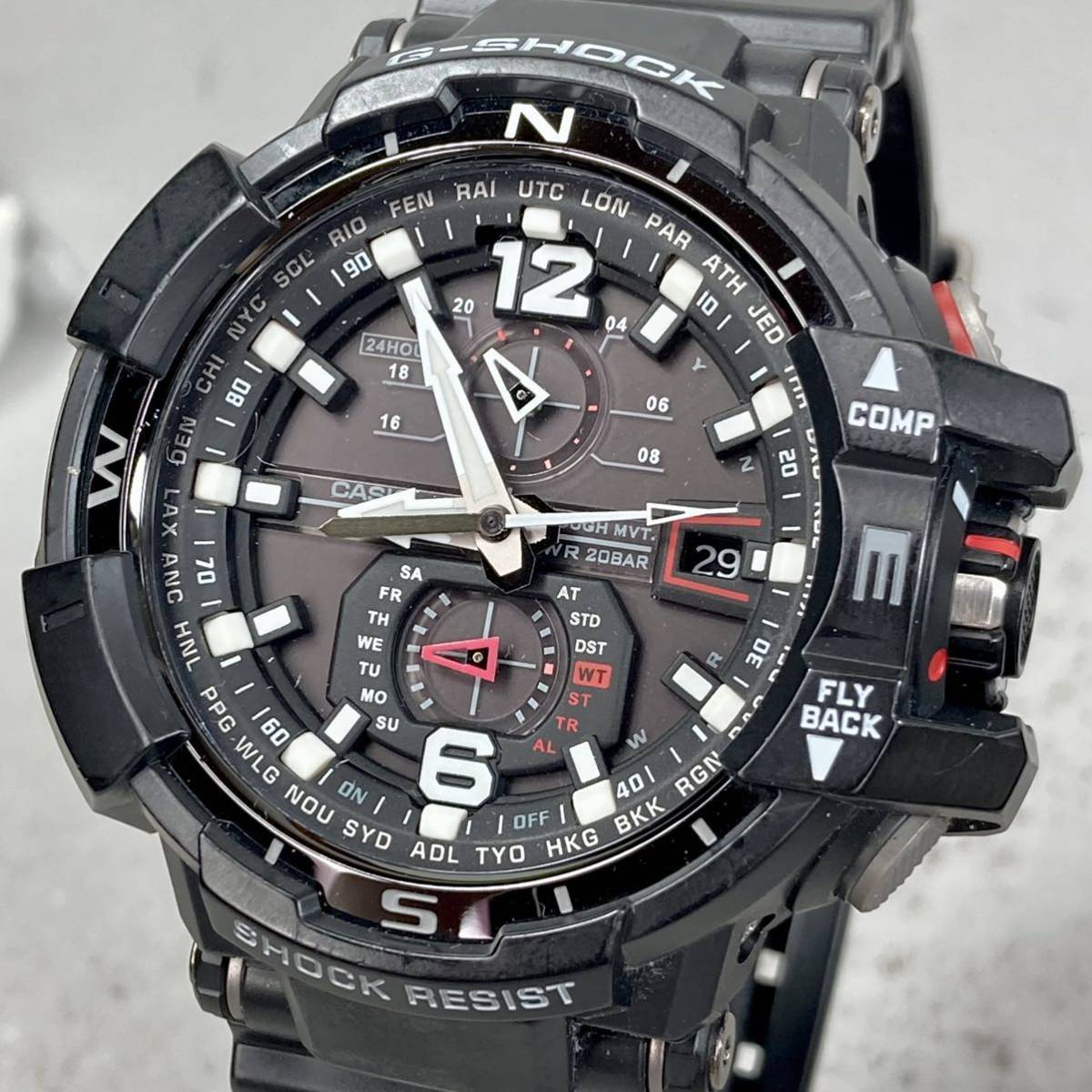 極美品G-SHOCK GW-A1100-1AJF グラビティマスター タフソーラー 電波 