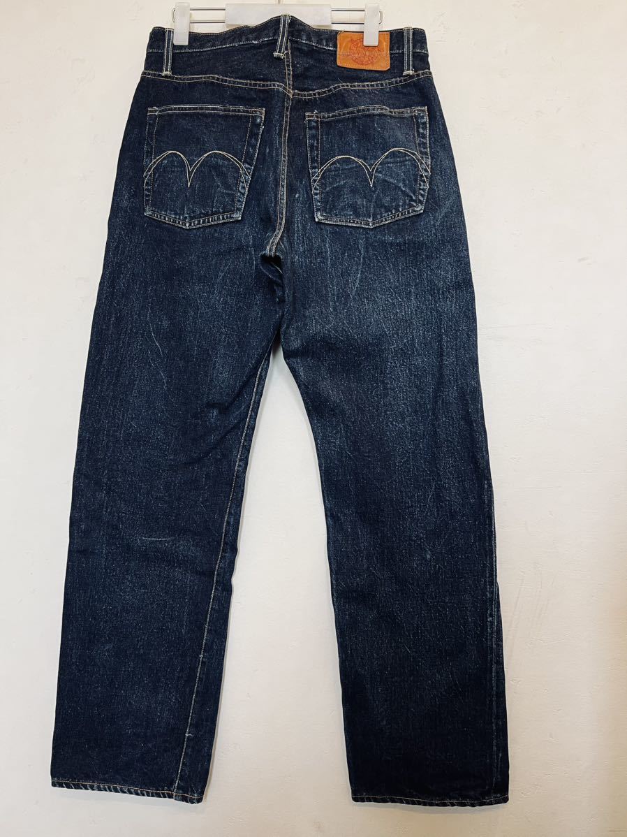 美品】BLUE WAY JEANS ブルーウェイジーンズ 革パッチ濃紺ジーンズW32 