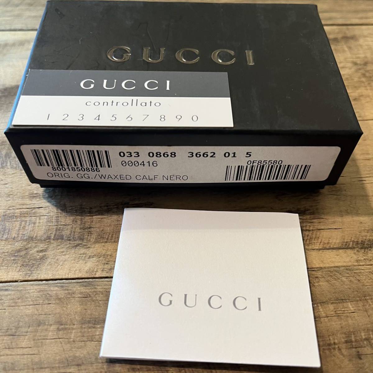 新品！未使用！箱付き！GUCCI グッチ イタリア製 6連 キーケース GC柄 小物 キャンバス レザー 黒 ブラック 正規品 鑑定済み グッチ GUCCI 未使用 ジップアラウンドウォレット 長財布 ハウンド
