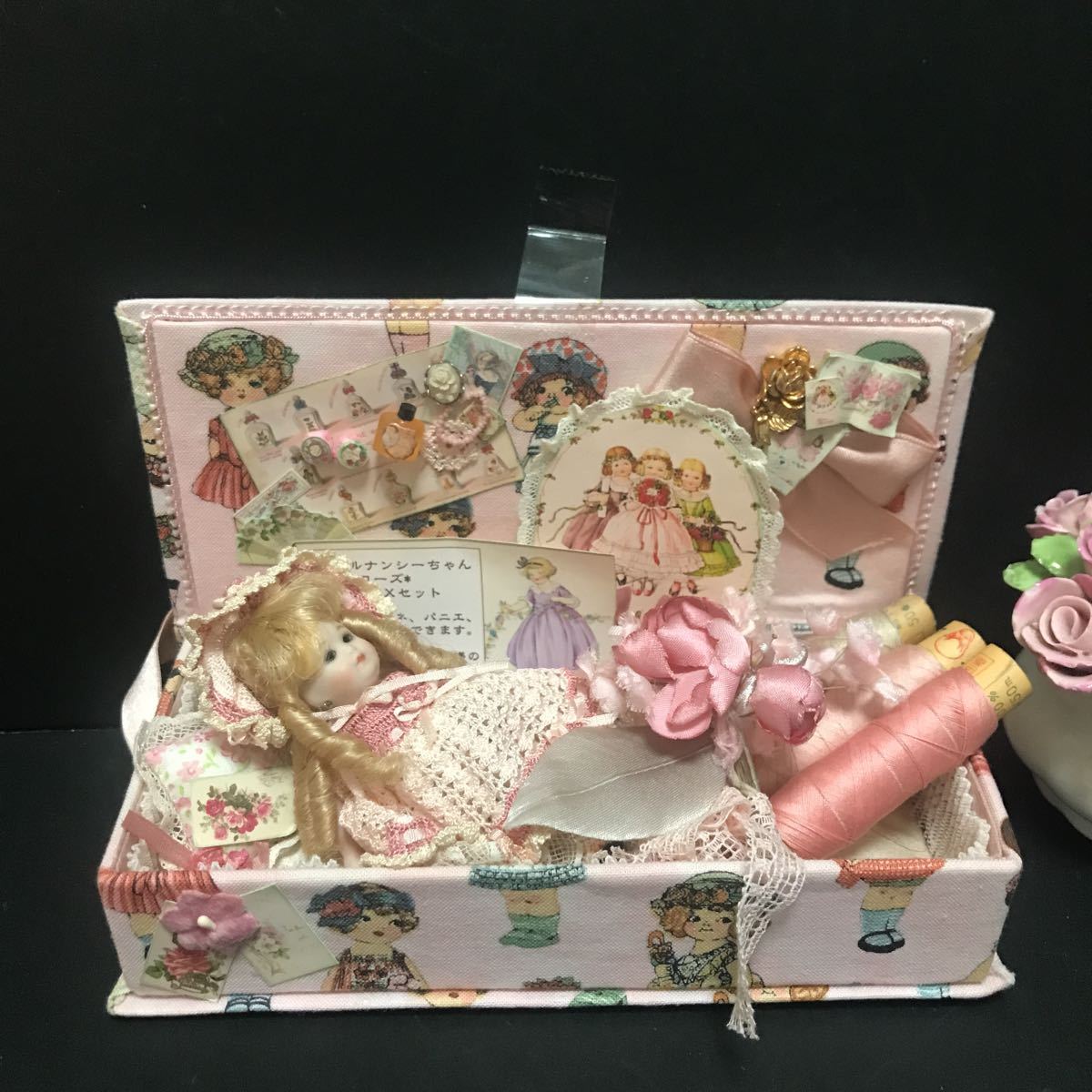 ビスクドールお飾りボックス3点セット♥ ビスクドール リトルナンシーローズボックスセット 海外作家様作 超美