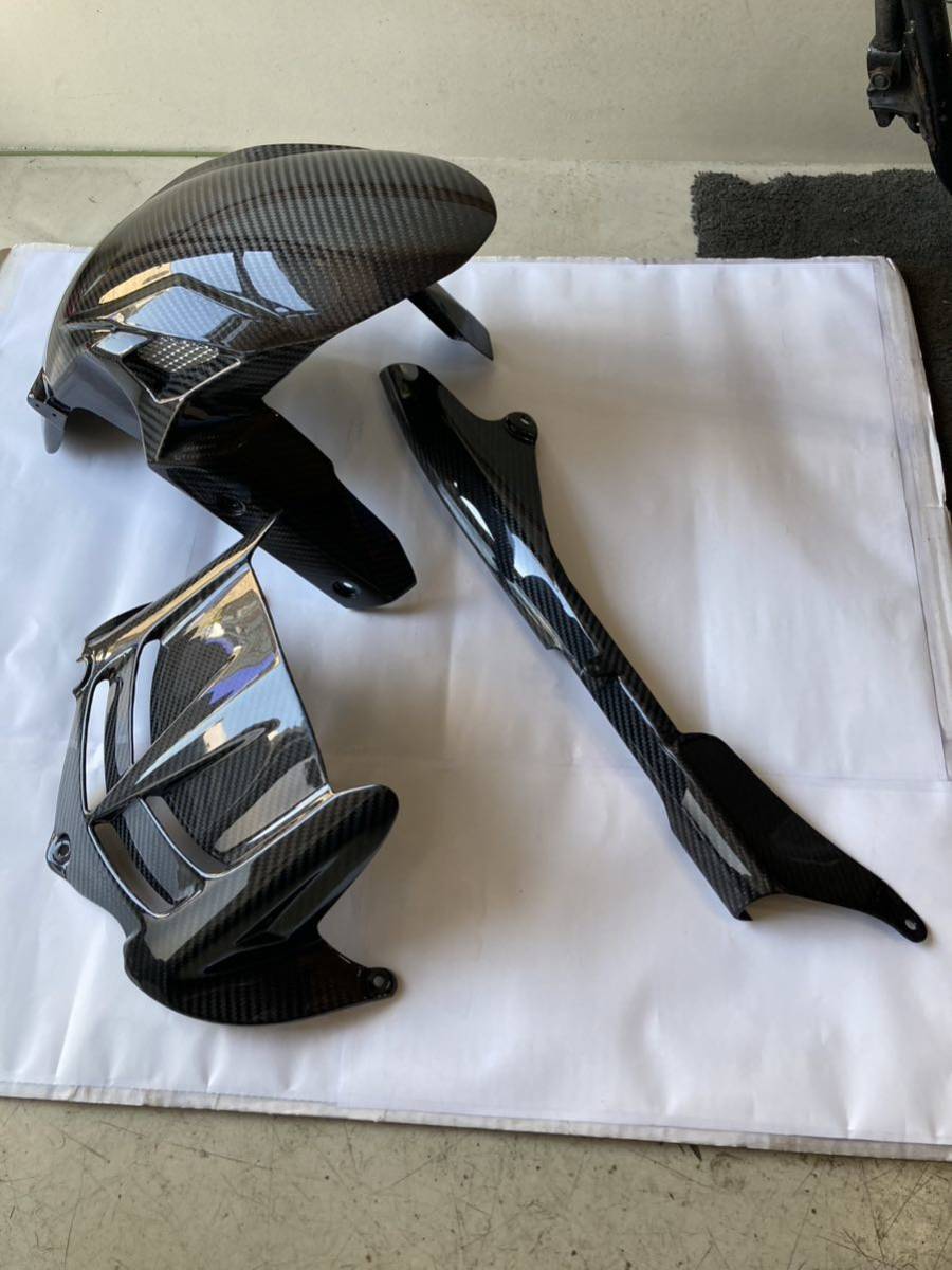 カワサキ ZX6R スピードラSSKカーボン フロントフェンダー 、リア