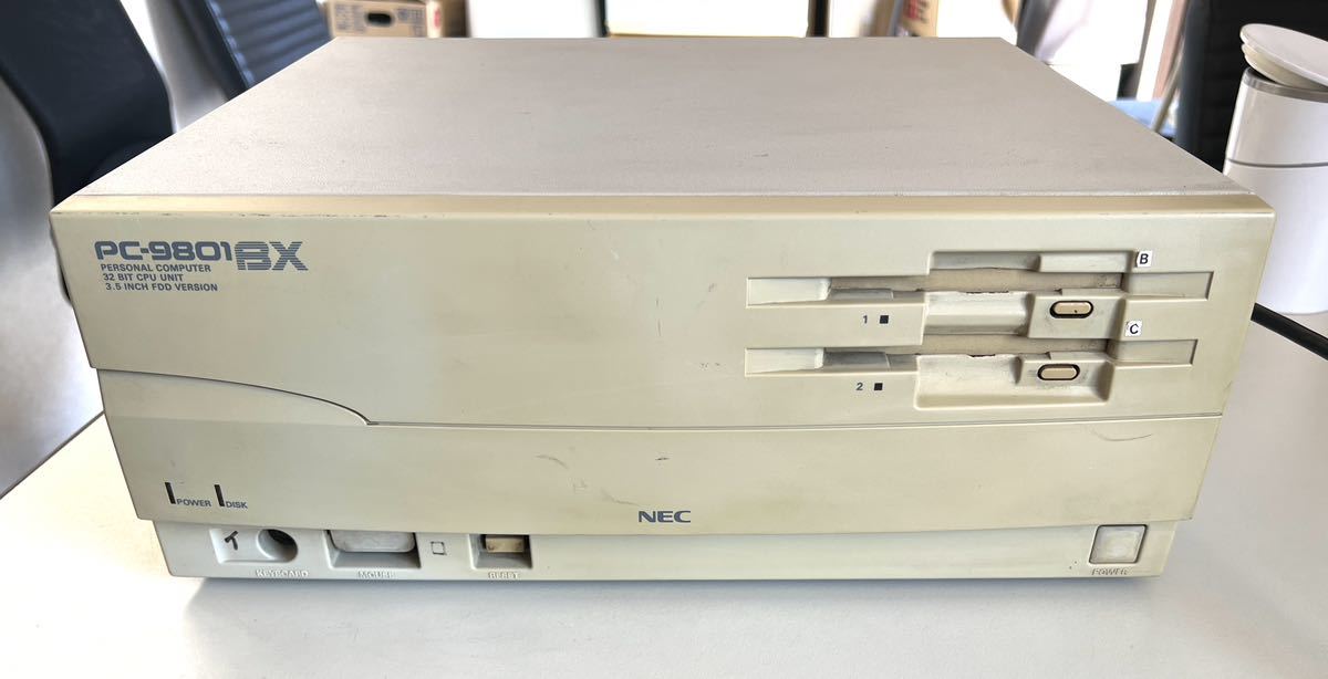 レトロNEC☆PC-98シリーズデスクトップパソコン☆PC-9801BX/U2通電確認