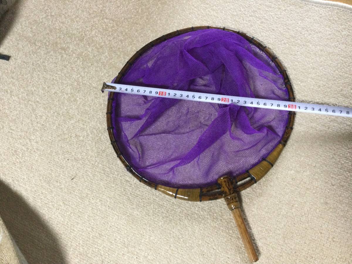 ヘら鮒釣り用尺寸の玉網☆細目のまぁまぁ美しい☆枠は紋竹二重仕上げ☆中古美品で格安出品