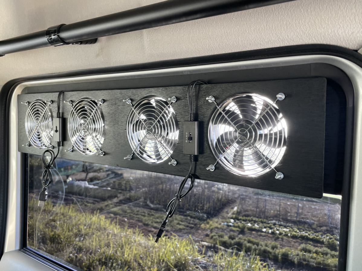 17エブリィ/他】換気ファン 窓はめ込み式 USB電源 換気扇 快眠 車中泊 車中