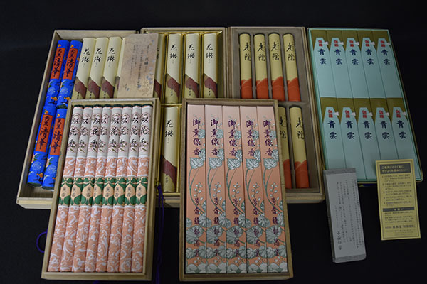 【光成】高級線香６箱「薫寿堂（花琳）・光和堂（双花香）・光陰・伽羅他」未使用・香り良①