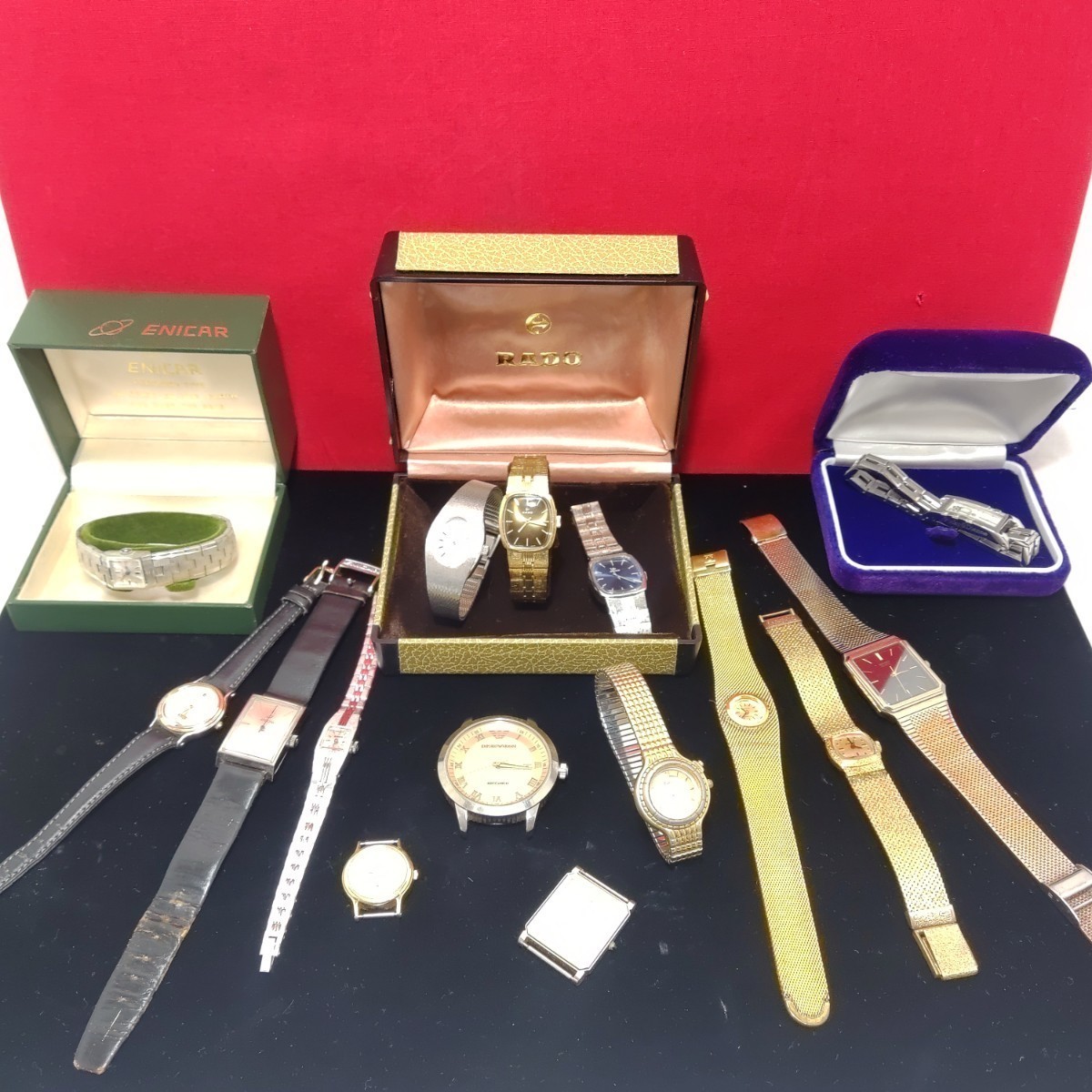 ブランド時計 まとめ 現状品ジャンク／RADO／EMPORIO ARMANI／SEIKO Dolce／ENICARその他☆1円～