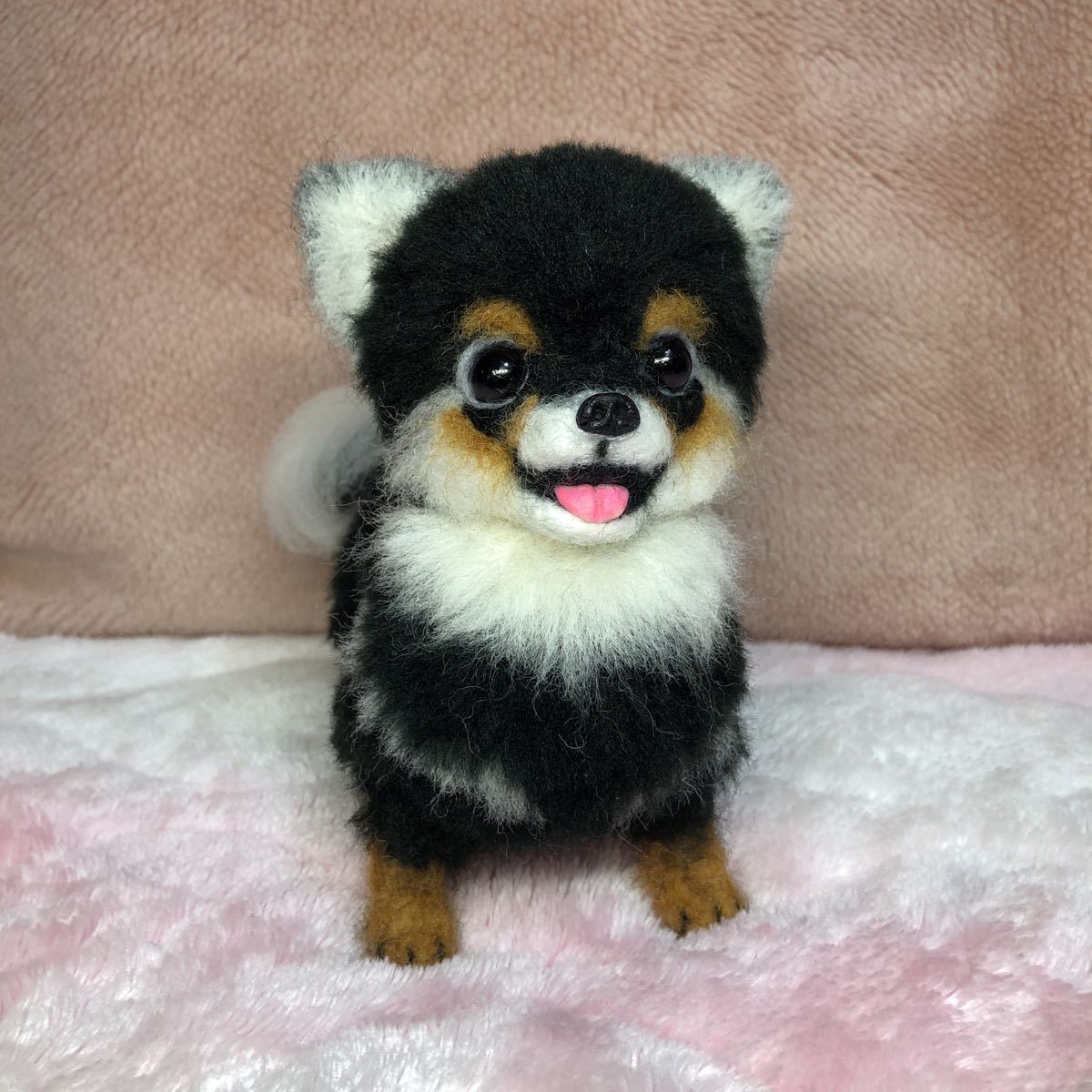 leo&miku チワワブラックタン 羊毛フェルト 犬 チワワ ハンドメイド 
