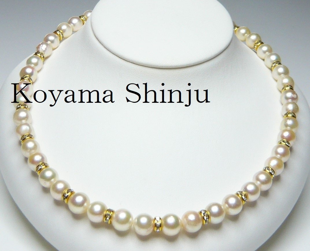 新品☆小山真珠☆1円～最新デザイン！大珠8.5-9.0mmあこや本真珠 