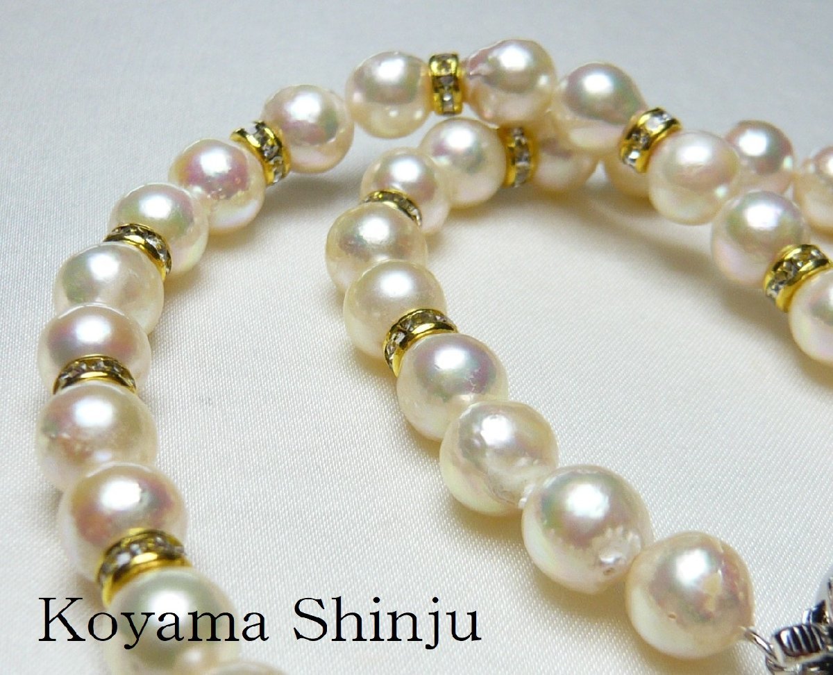 新品☆小山真珠☆1円～最新デザイン！大珠8.5-9.0mmあこや本真珠 