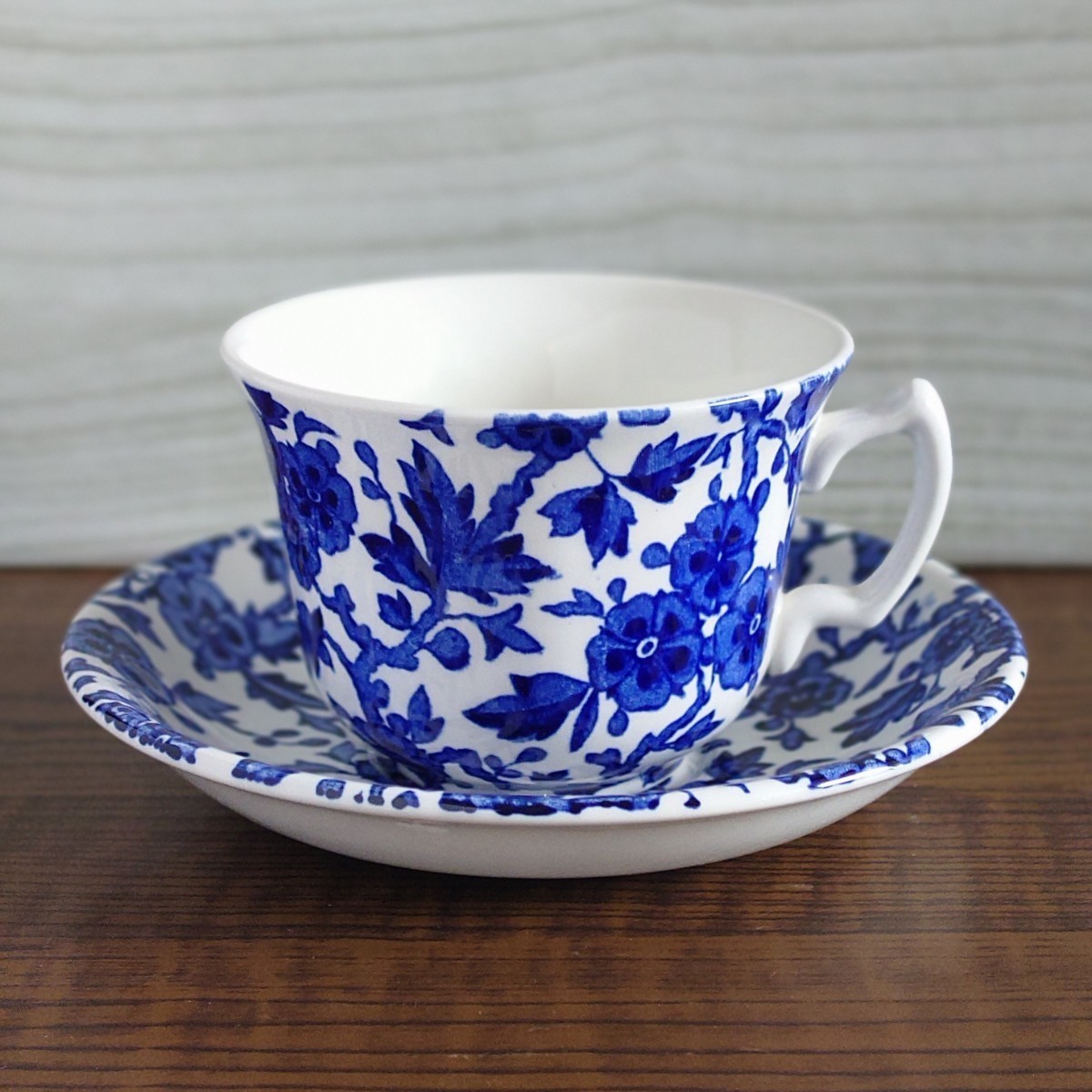 バーレイ　BURLEIGH　カップ＆ソーサー　ブルーアーデン　イギリスヴィンテージ　イギリス製　BLUE ARDEN