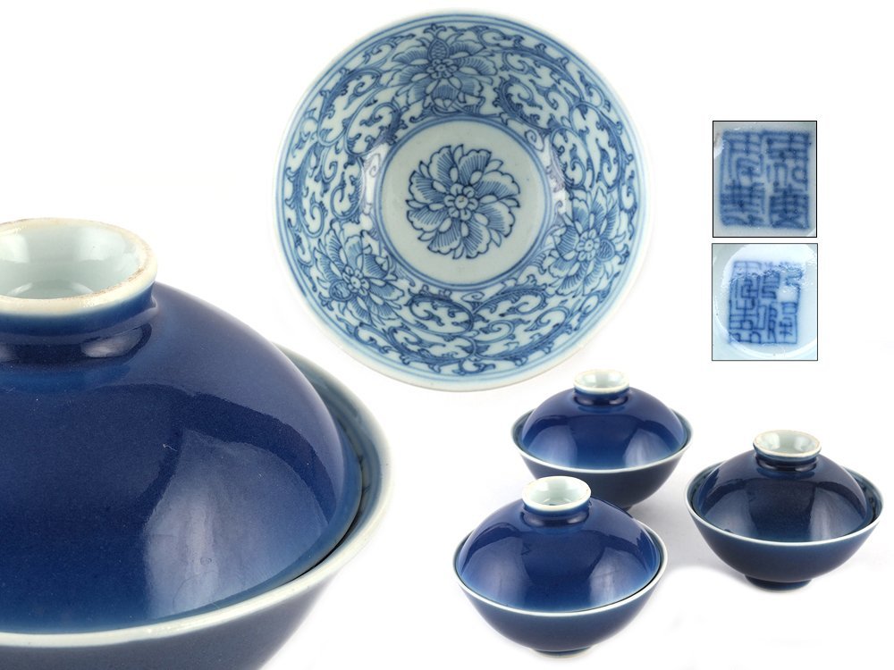 C2255 【清代景徳鎮製】彩山水漢詩文 腕枕／共箱 美品！ h 【公式通販】