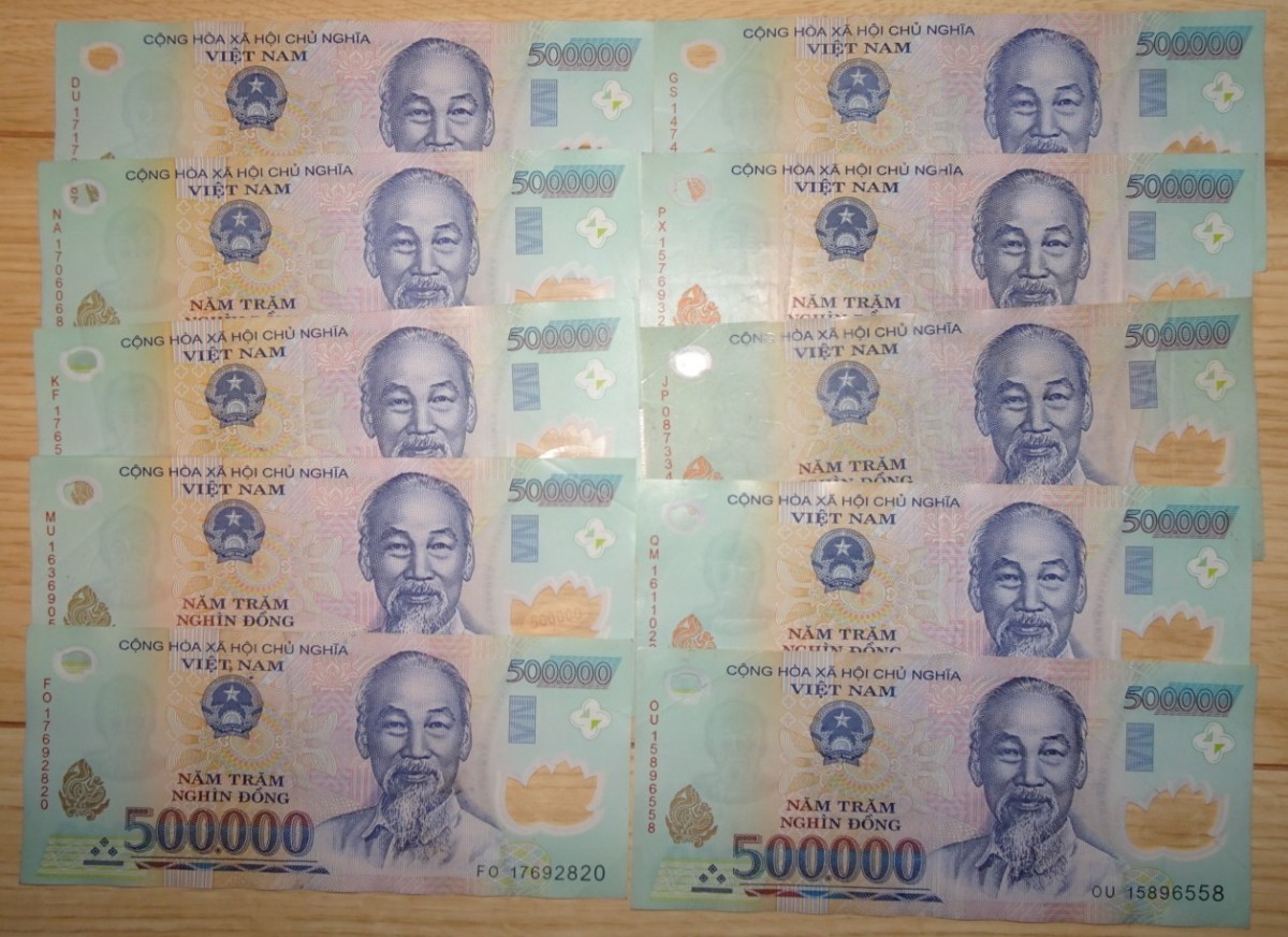 【全国無料，定番人気】 特価 ベトナム紙幣 500万ドン 50万ドン紙幣10枚 a(世界)｜売買されたオークション情報、yahooの商品情報をアーカイブ公開 - オークファン 世界