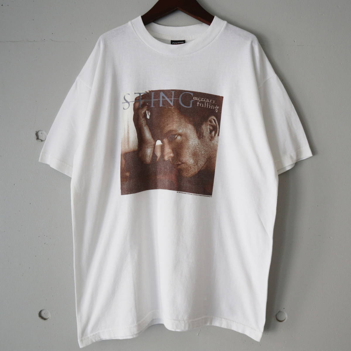 90s Sting Mercury Falling ツアーTシャツ バンドT ロック UK The Police ポリス スティング ヴィンテージ 白T 両面プリント USA製 音楽