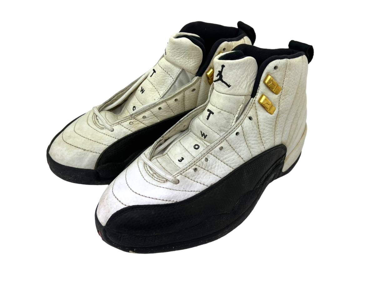 ⑥【ジャンク品/加水分解】NIKE/ナイキ AIR JORDAN 12 エアジョーダン 130690-101 ホワイト 96年製 27.5cm スニーカー メンズ (35193ot1-9)