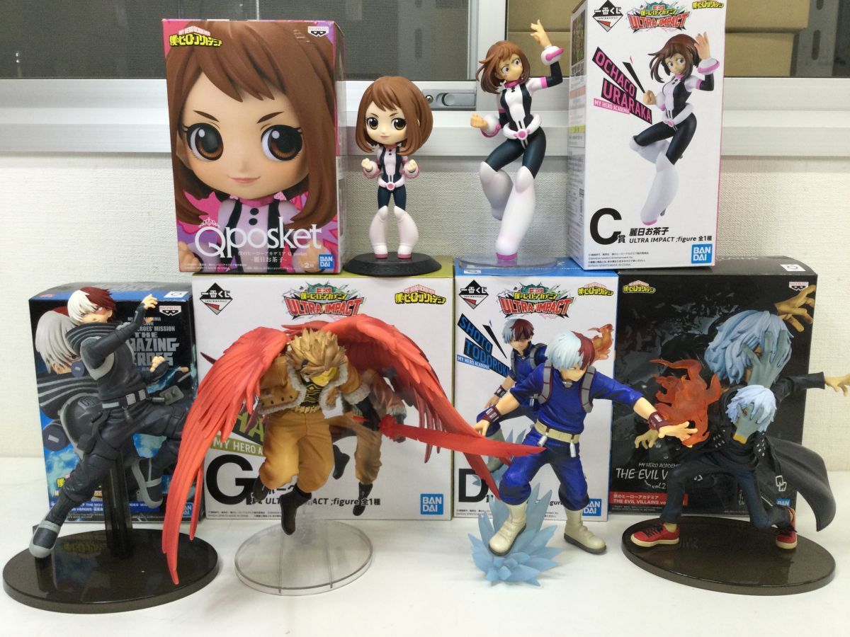 営KZ361-100【僕のヒーローアカデミア★フィギュア】麗日お茶子/ホークス/轟焦凍/死柄木弔　