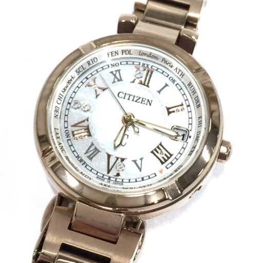 シチズン 電波 腕時計 XC H246-T023193 デイト ローマン ゴールド金具 エコドライブ レディース 稼働 CITIZEN