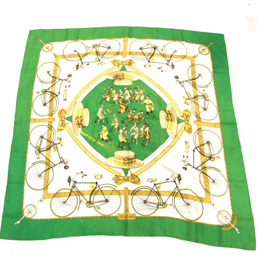 エルメス スカーフ カレ90 LES BECANES 自転車 縦90.5cm×横88.5cm ブランド小物 レディース HERMES