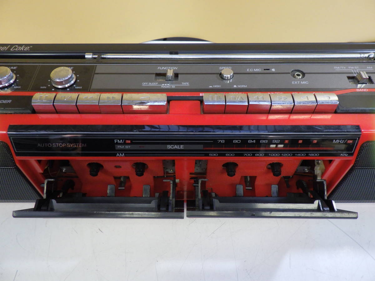 ラジカセ Coca-Cola 昭和レトロ コカコーラ TRC-938 Wラジオカセット
