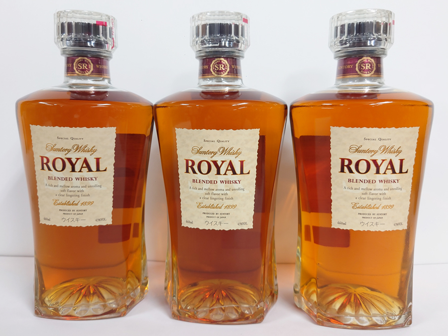 3本セット 古酒 未開栓 サントリーウイスキーローヤル SR スリムボトル 660ml 43% ウイスキー