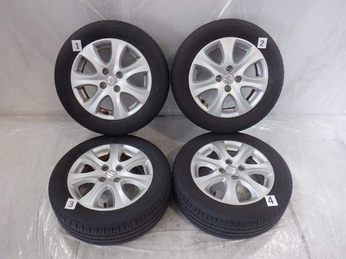 ☆20年製 バリ山 ZC71S スイフト☆ 4H 100 5.5J +45 15インチ スズキ純正 アルミホイール タイヤ 185/60R15 Toyo 4本