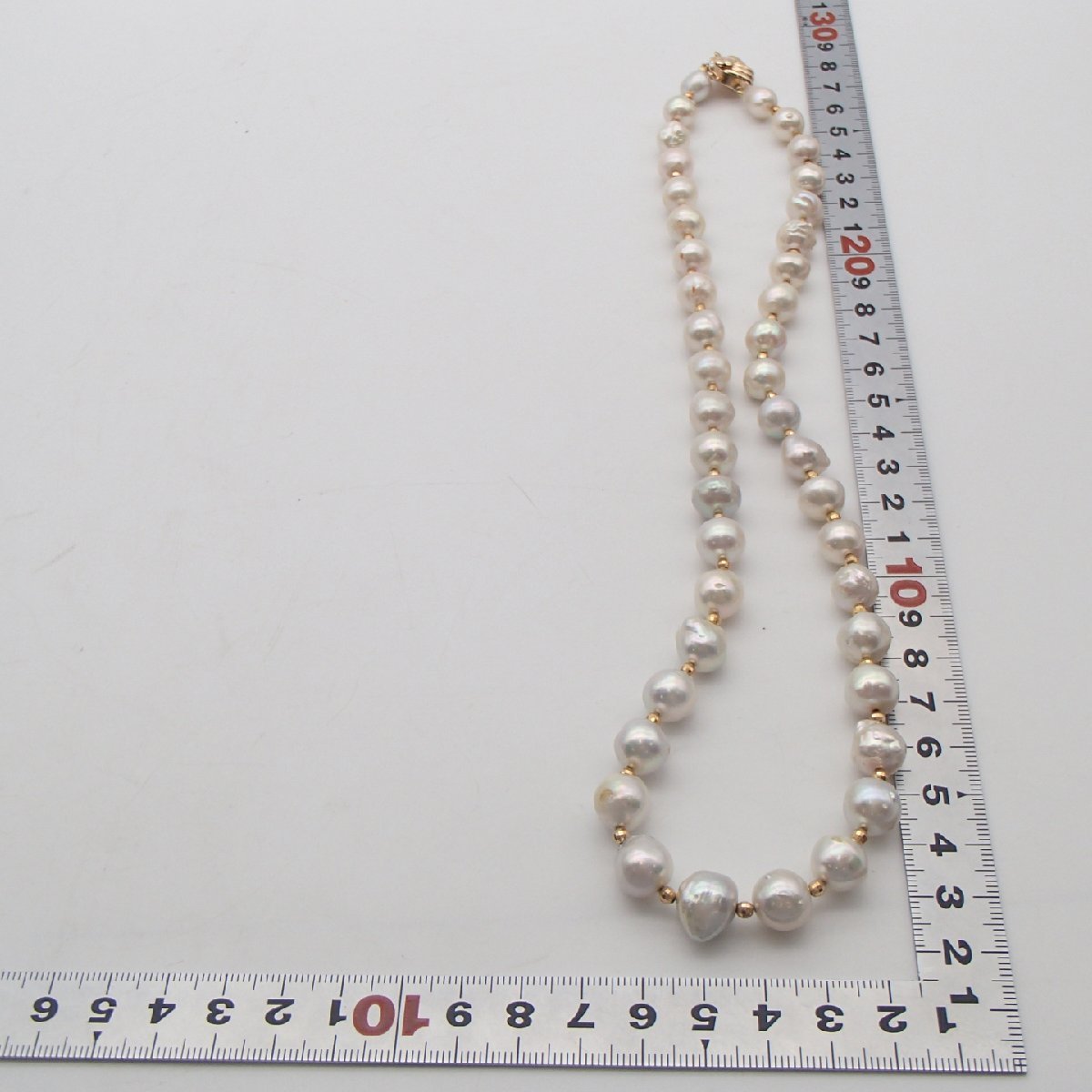 ◎パール ネックレス / K14 585 丸玉9.9㎜ / 約56.6g / 真珠 アクセサリー◎SHI