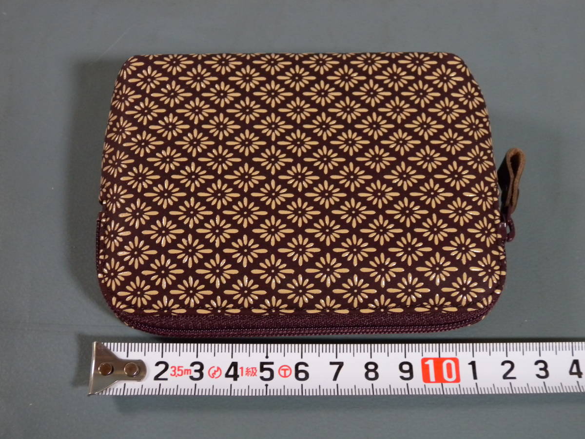 未使用 ①印伝 ポーチ3点セット 小物入 甲州伝統工芸品 漆 鹿革 印傳屋 