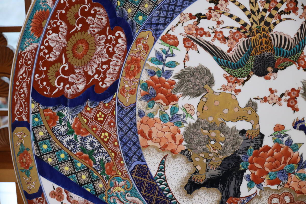 神右衛門染錦古伊万里絵三尺特大大皿