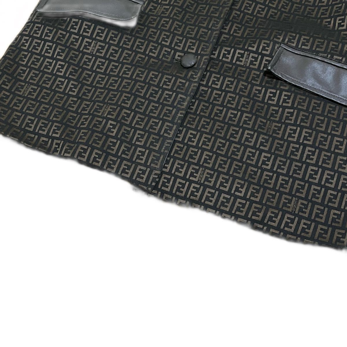 1円 FENDI ジャケット ステンカラー フェンディ ズッカ ズッカ柄 