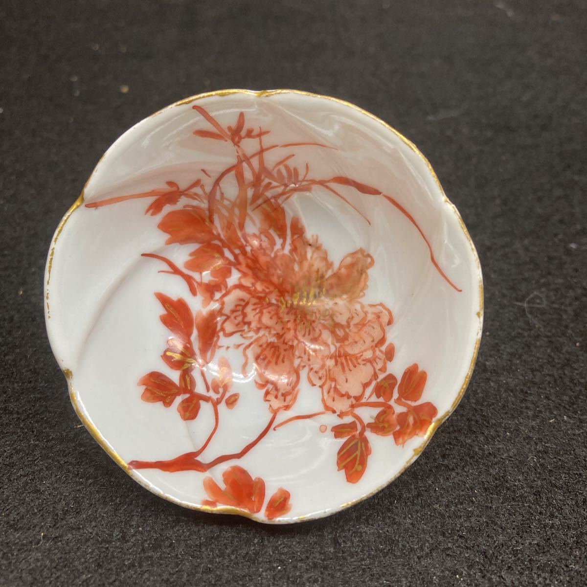 五代清風与平造 赤絵彩色群仙画 花瓶 共箱 共布