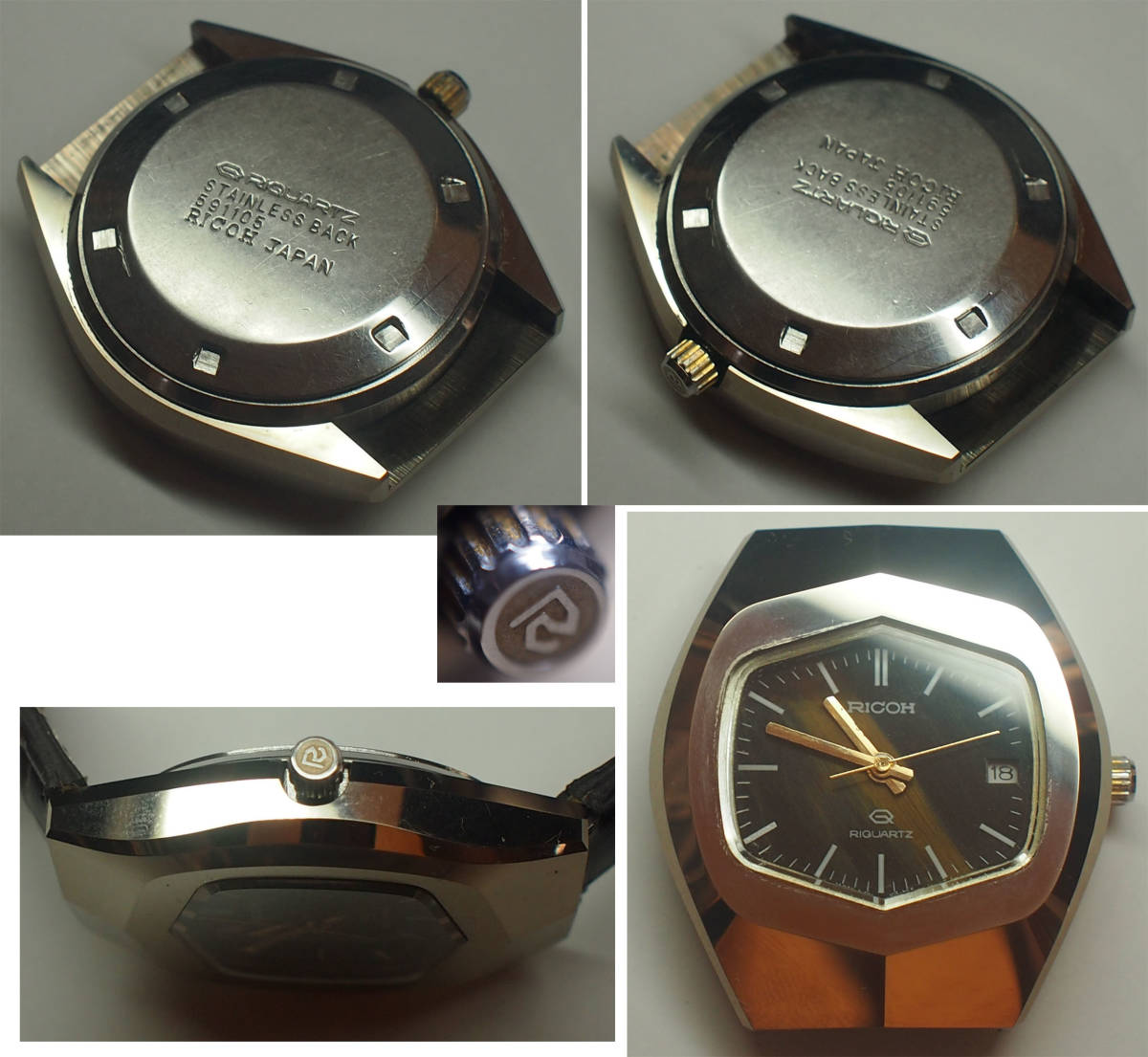 希少！美品 金タングステン・超硬ケース 虎目石文字板 RICOH TIGER EYE 