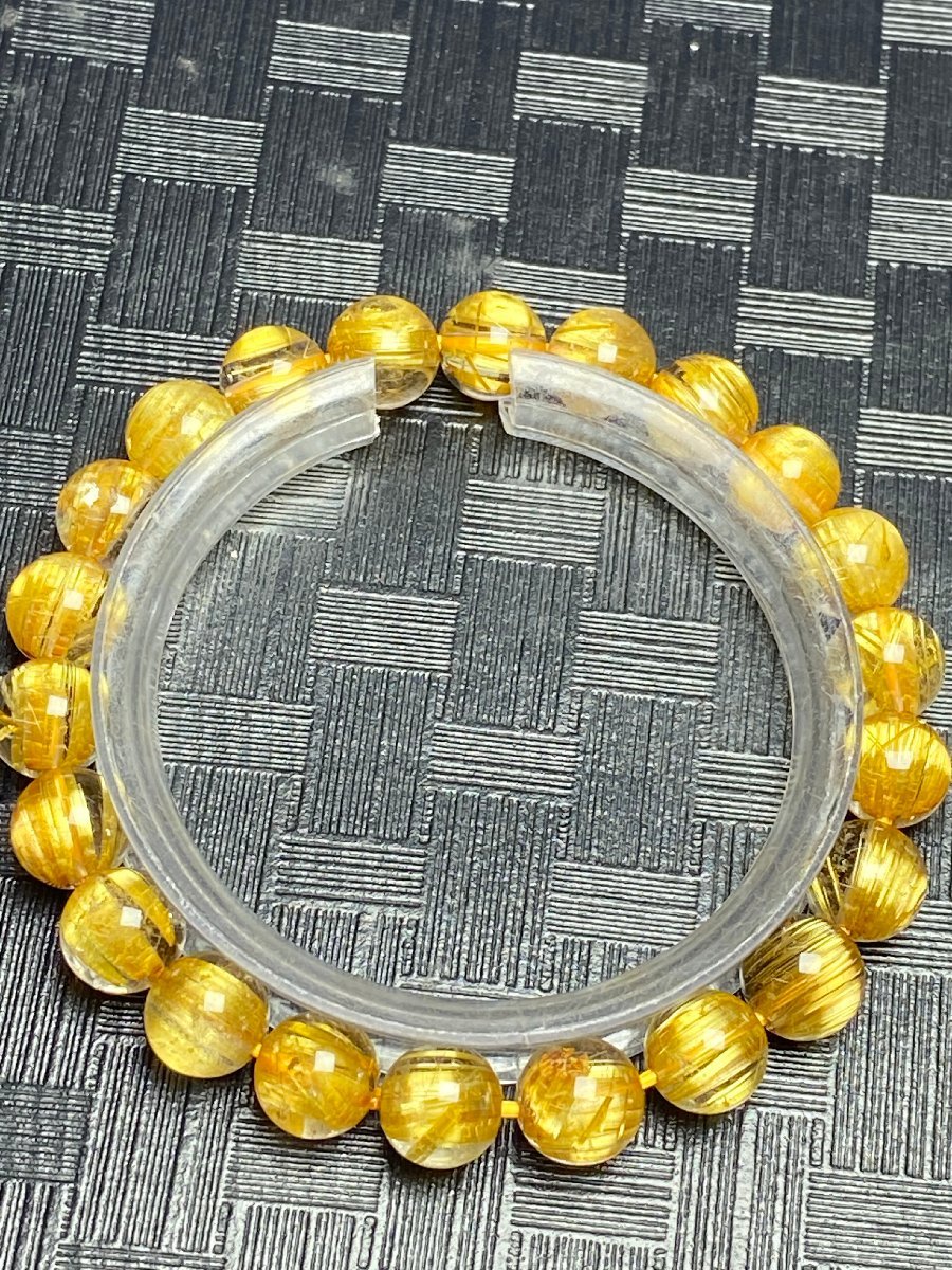 0925h585 最高級！！！★【猫目黄金タイチンルチル】★天然石ブレス 8.5mm（新品）