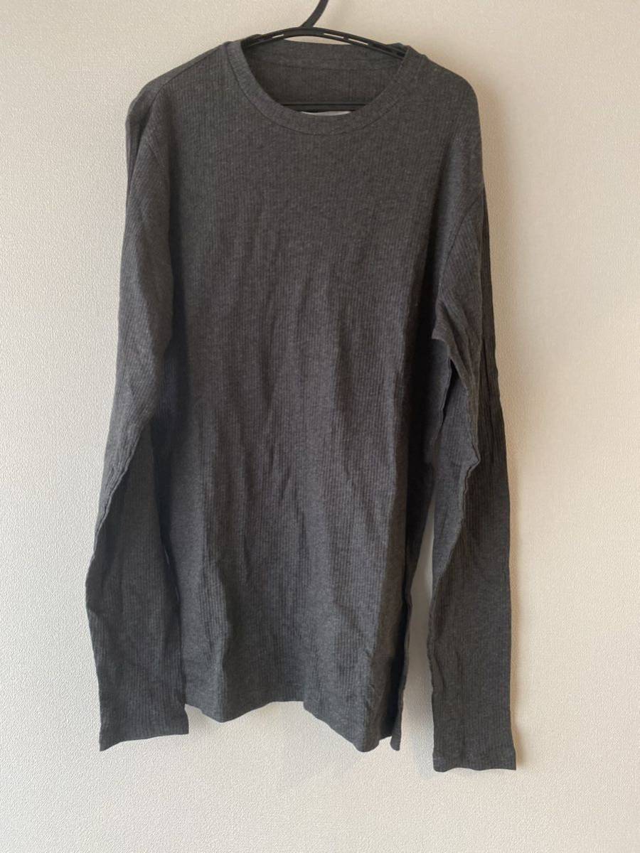 【1点限り】マルジェラ MARGIELA メゾンマルジェラ Maison Margiela カットソー ロンT リブ パックT ダークグレー