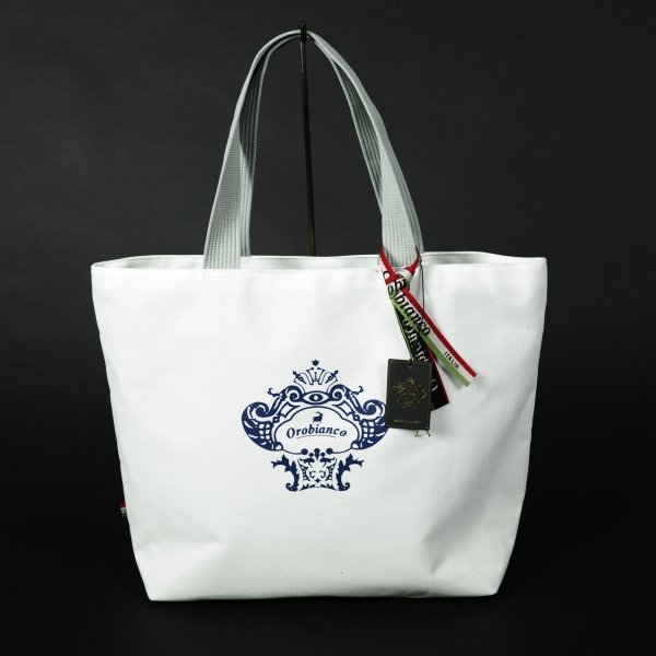 新品1円～★Orobianco オロビアンコ キャンパス地 トートバッグ 大容量 白 エース 正規店本物 ◆3756◆