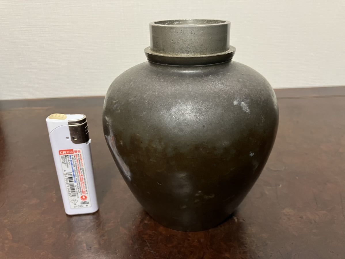 煎茶道具 茶壺 古錫 茶入 茶道具 錫製 茶壷 茶心壺 錫 茶筒 星山武