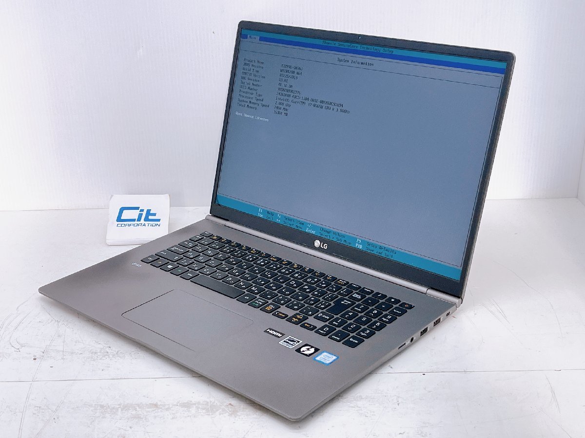 LGエレクトロニクス gram 17Z990 Core i7 8565U 1.8GHz 16GB SSD512GB 17インチ ジャンク扱い ノートパソコン H11435