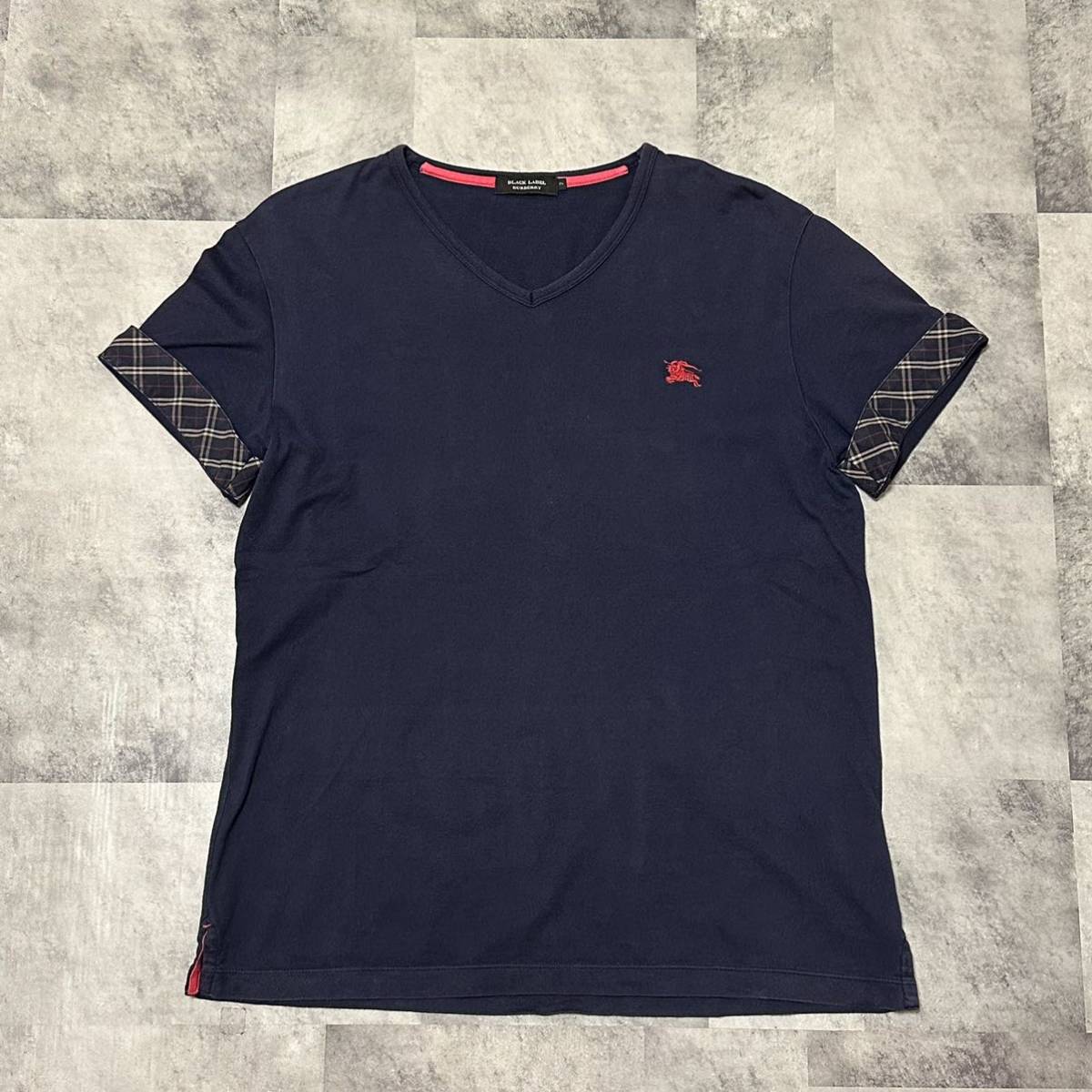 バーバリーブラックレーベル BURBERRY BLACK LABEL 半袖Tシャツ V 