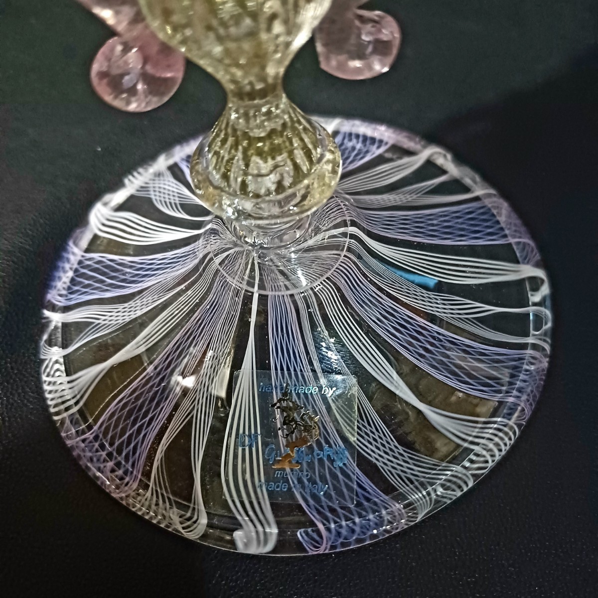 MURANO La Fenice ムラノ 金彩 レース ゴブレット グラス MURANO La