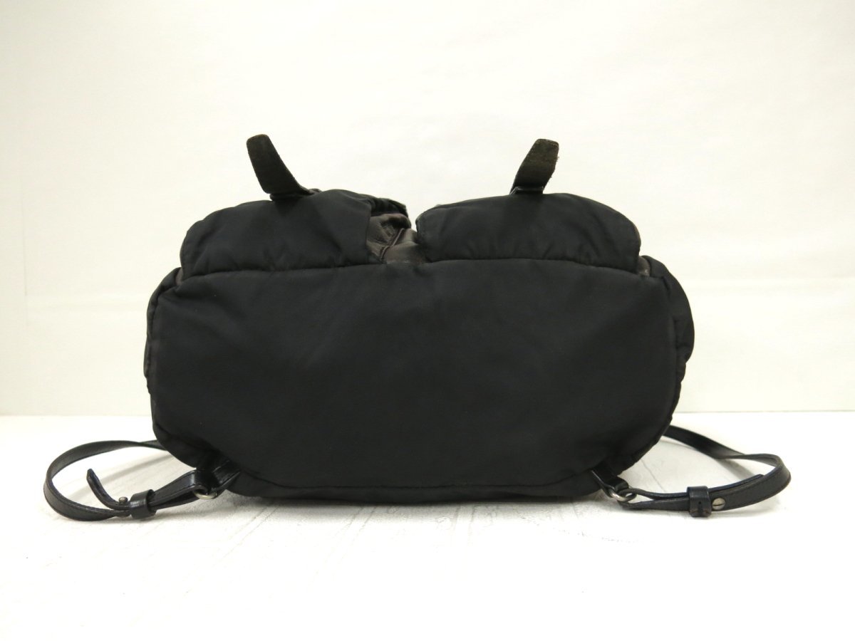 ◇美品◇PRADA プラダ◇ロゴ型押し◇ナイロン ラム レザー 本革 