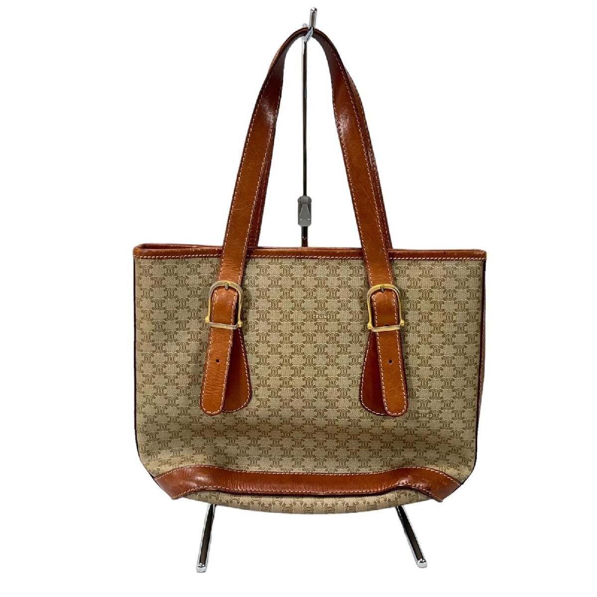 CELINE セリーヌ マカダム柄 トートバッグ PVC レザー ゴールド CELINE セリーヌ マカダム柄 トートバッグ PVC レザー ゴールド