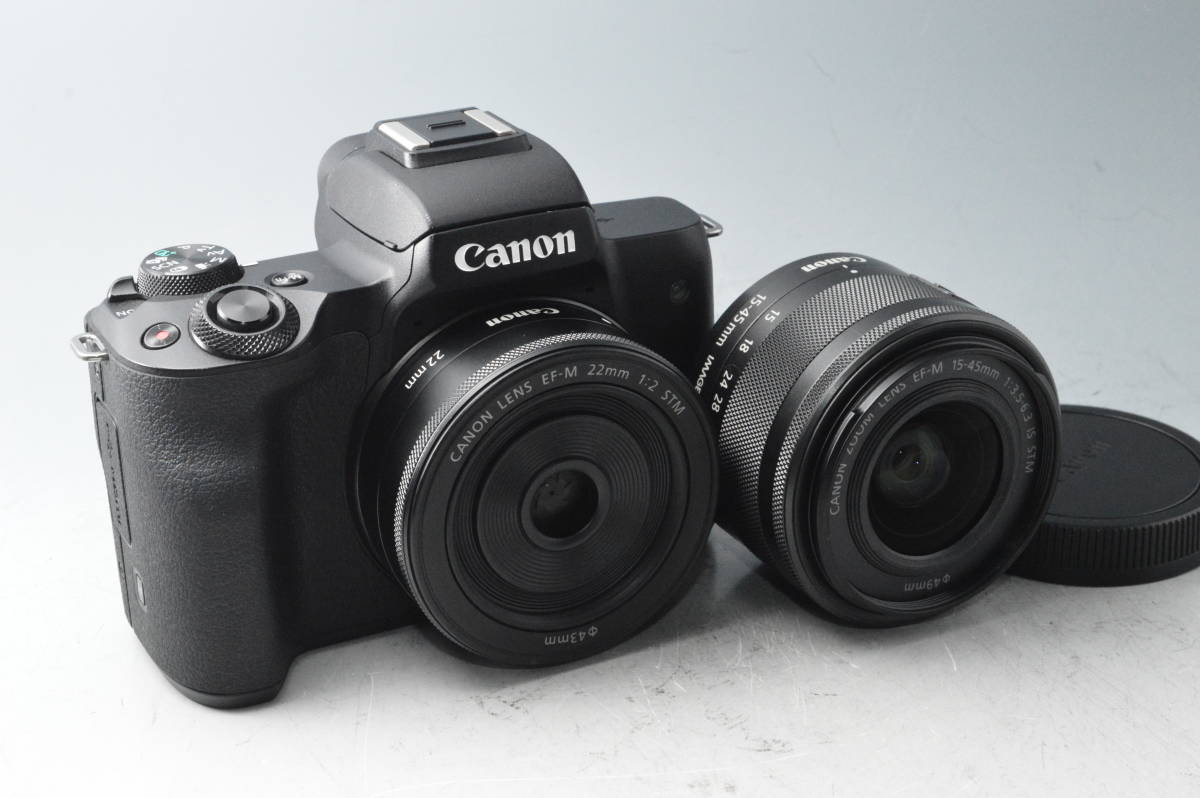 買取 通販 #9705【美品】 Canon キヤノン EOS Kiss M ダブルレンズキット ブラック