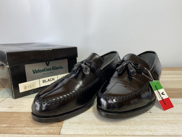 bs★未使用 タグ付き☆Valentino Glario バレンチノグラリオ メンズシューズ レザーシューズ ブラック 革靴 25.5EEEcm 保管品★