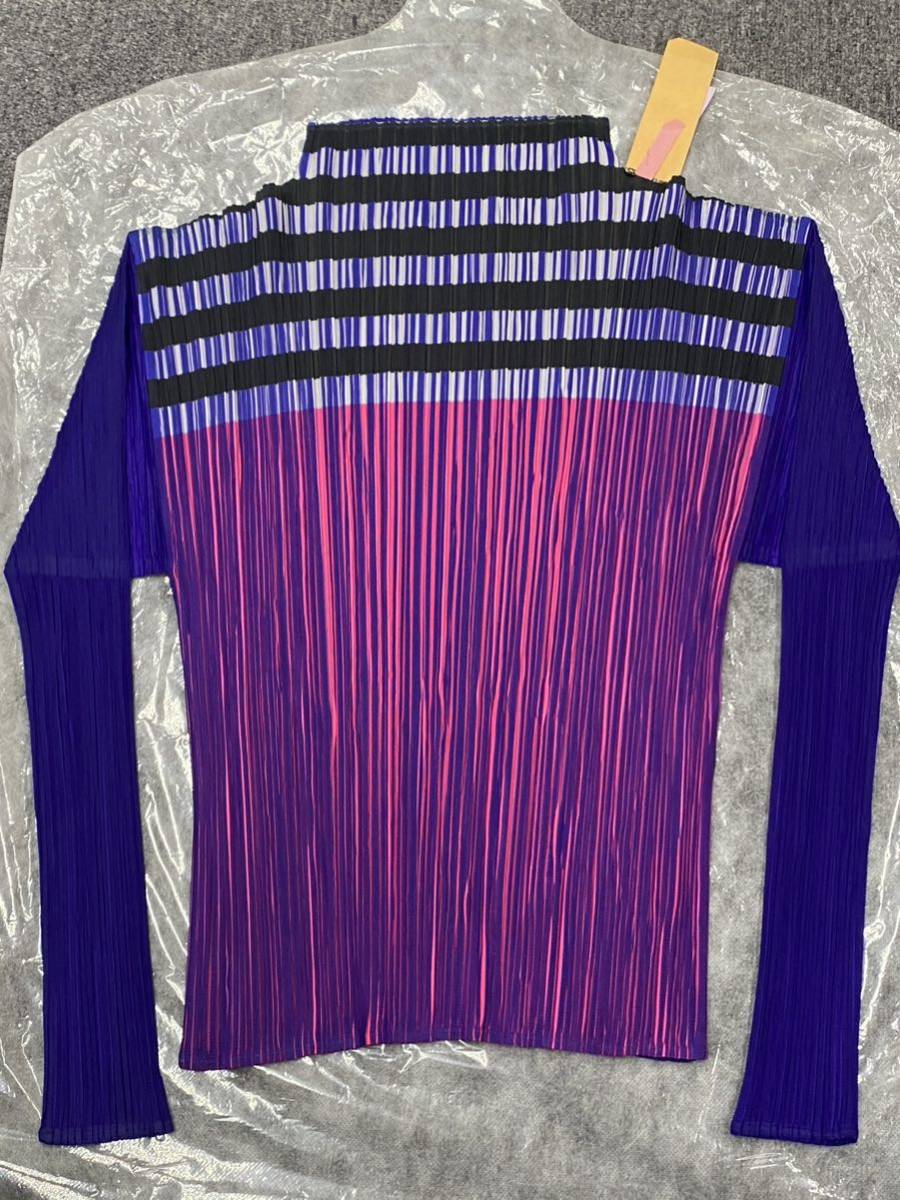 042523 希少PLEATS PLEASE ISSEYプリーツプリーズ イッセイミヤケ 長袖カットソー サイズ3 日本製　クリーニング済み