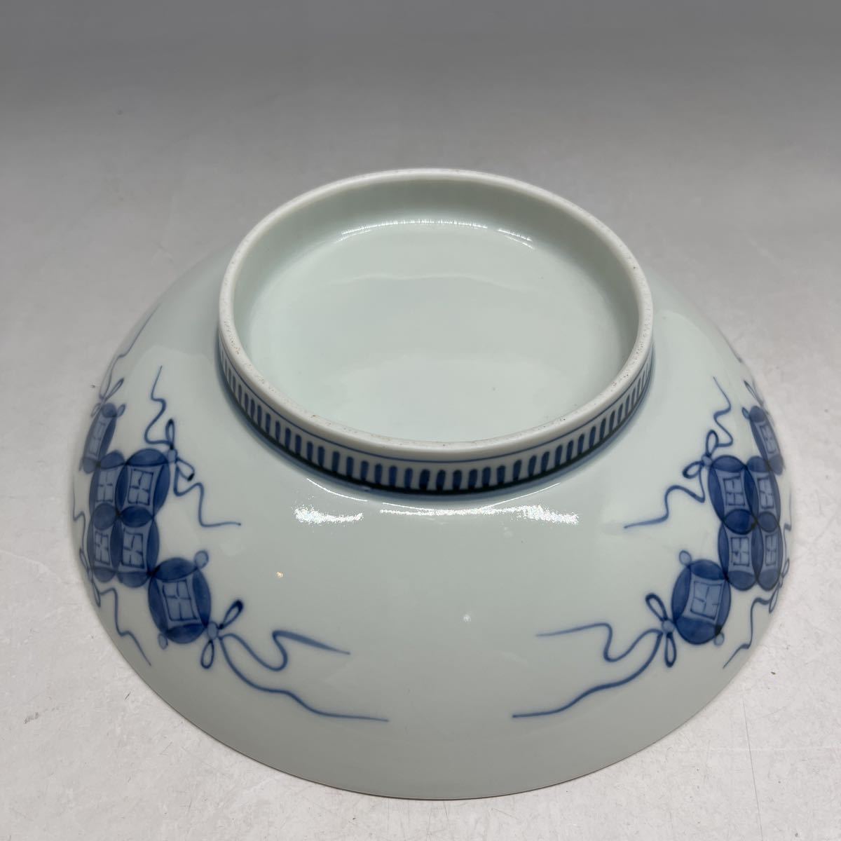 江戸時代後期 後期鍋島 染付 芙蓉文中皿 藍鍋島高台皿 櫛高台 図録掲載