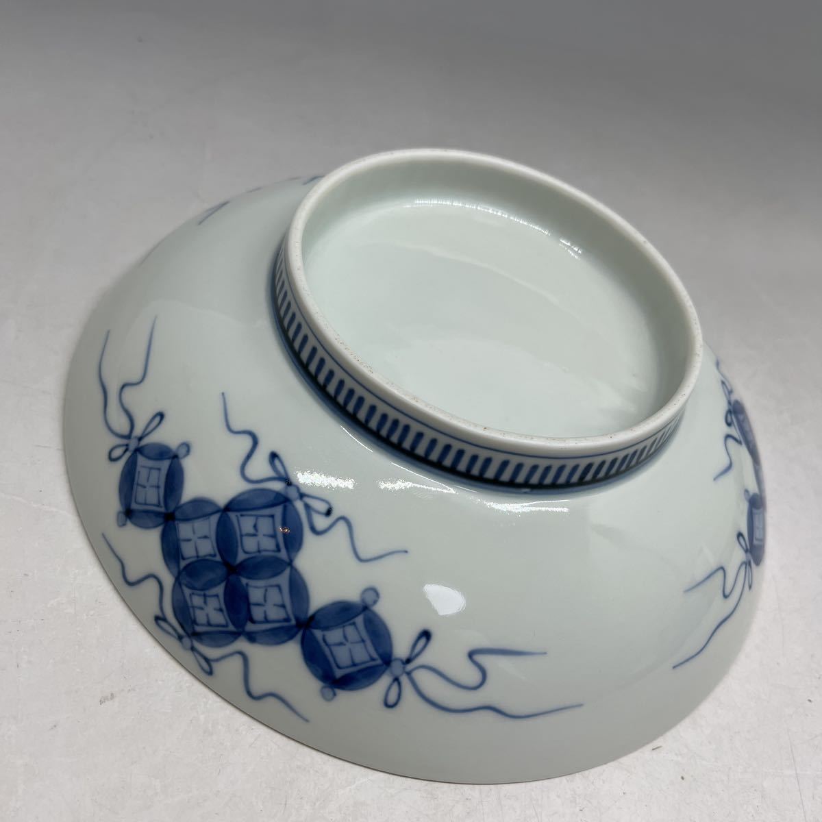 江戸時代後期 後期鍋島 染付 芙蓉文中皿 藍鍋島高台皿 櫛高台 図録掲載