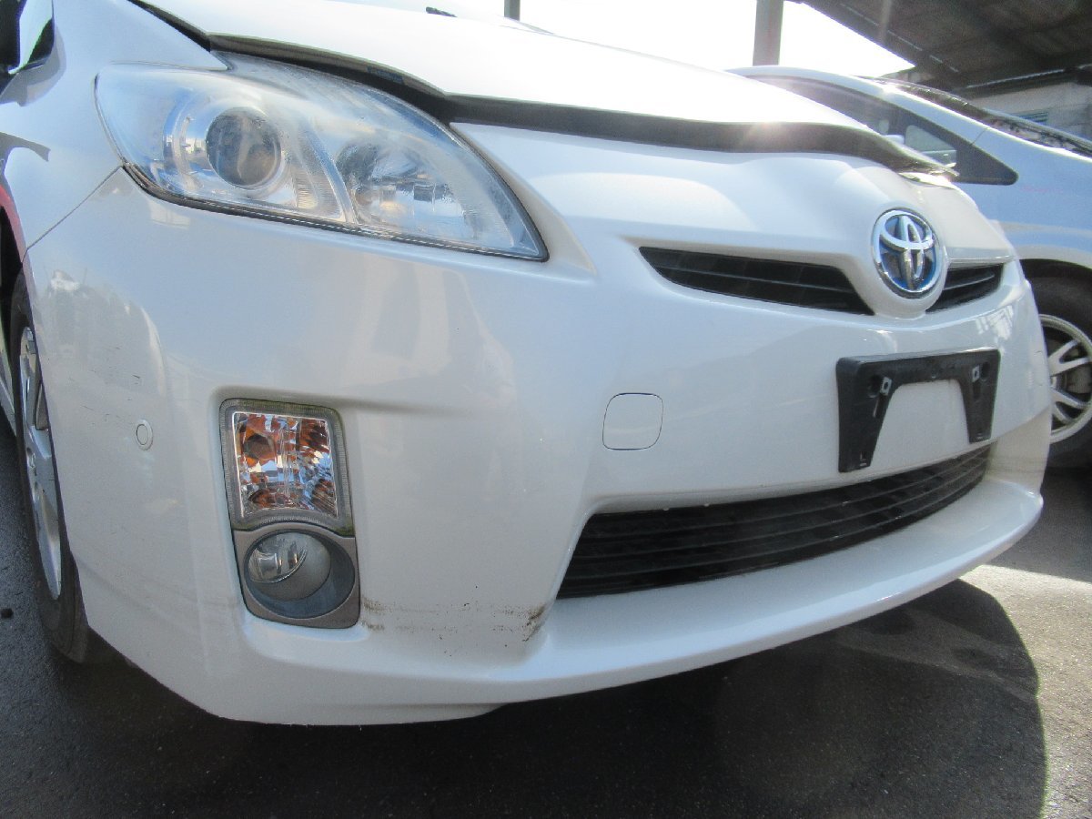 (B02665-F) プリウス (ZVW30) フロントバンパー フォグランプ ソナー 付 070 ホワイトパールクリスタルシャイン H21年 2009年 DAA-ZVW30 30