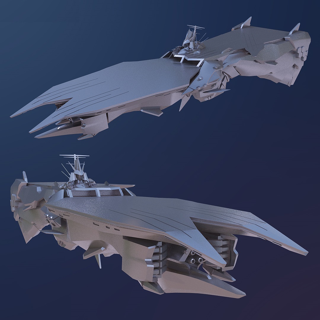 1/8000 バトル25 バトル級可変ステルス攻撃宇宙空母 3Dプリント 未組立