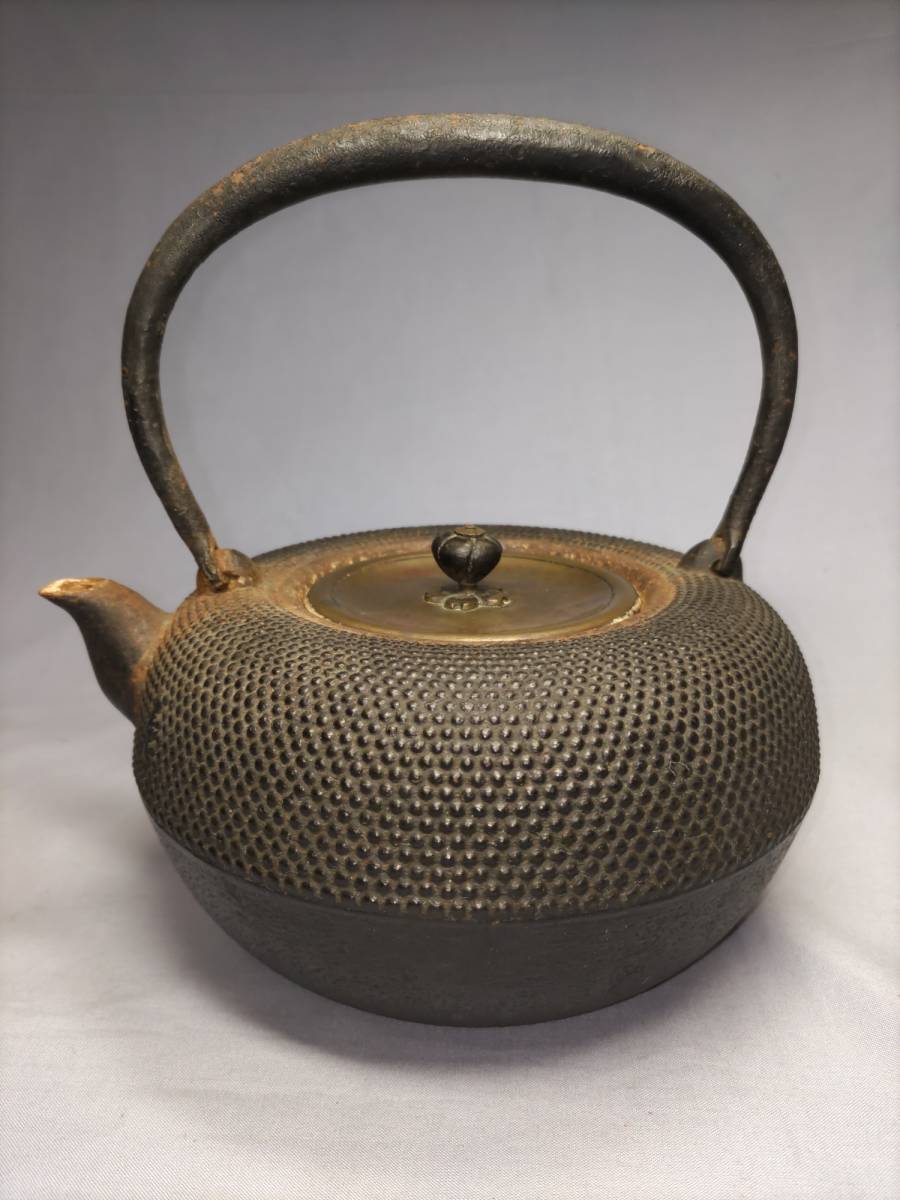 鉄瓶 銅蓋 湯沸 急須 煎茶道具 茶道具 在銘 龍文堂 - 茶器 平打 造