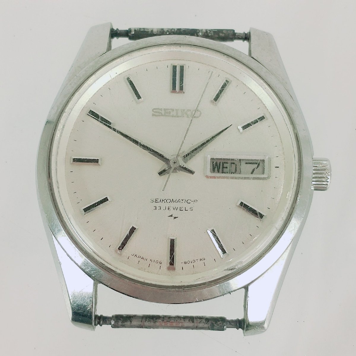 [稼働ジャンク品]　SEIKO　SEIKOMATIC-P　5106-8010　自動巻き　デイデイト　シルバー　ケースのみ　セイコー　セイコーマチック